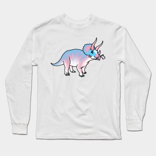 TRANSceratops Prideosaur - Pride Month Transexual Flag Dinosaur Long Sleeve T-Shirt